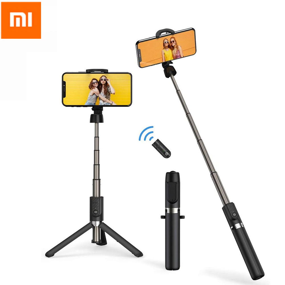 Mini trípode - Palo de selfie/soporte para móvil con mando a distancia INF,  negro